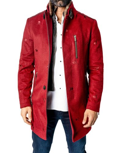 Maceoo Captainskull Embroide Peacoat At Nordstrom - Red
