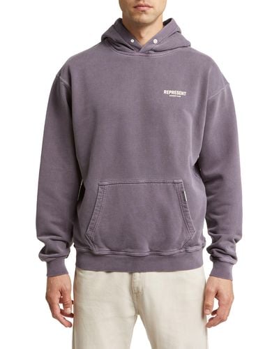 Represent Owners Club Cotton Graphic Hoodie - Purple