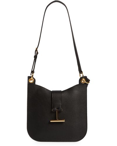 Tom Ford Small Tara Leather Top Handle Bag - Black