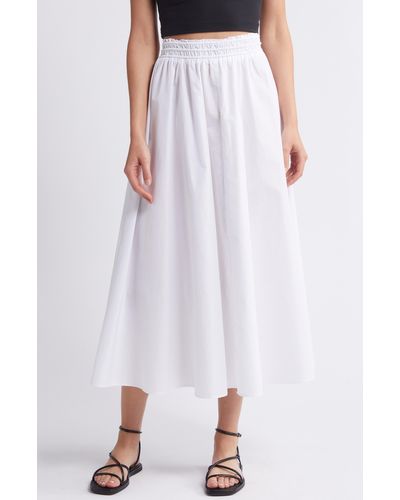 Madewell Pull-on Paperbag Midi Skirt - White