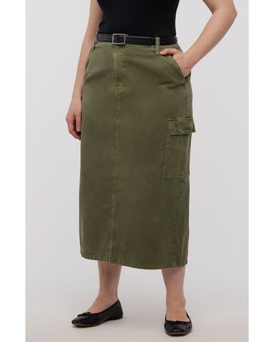 Madewell Cargo Midi Skirt - Green