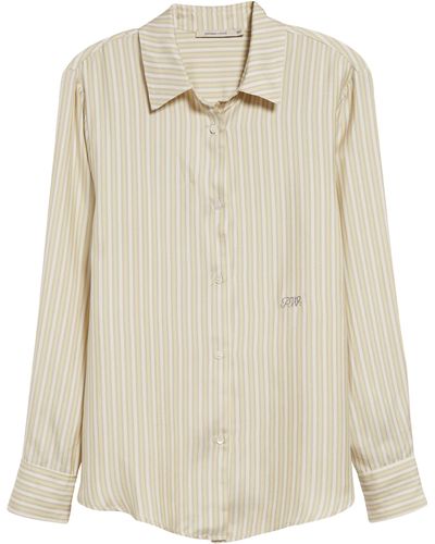 Paloma Wool Lorenzo Stripe Silk Button-up Shirt - Natural