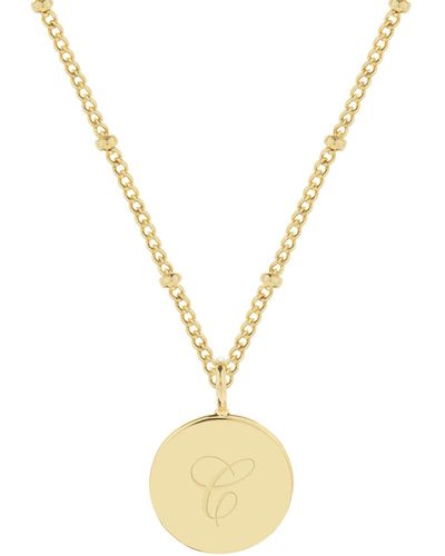 Brook and York Lizzie Initial Pendant Necklace - Metallic