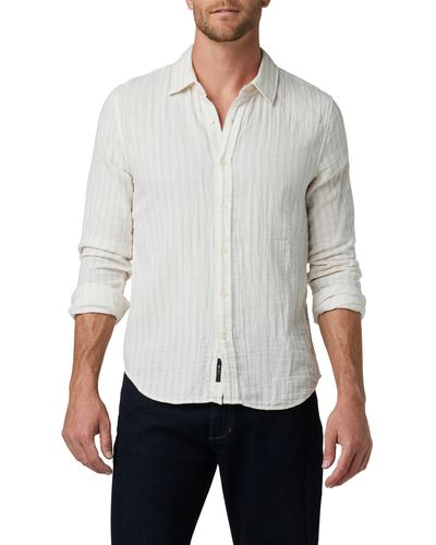 Joe's Theo Textured Cotton Button-up Shirt - White
