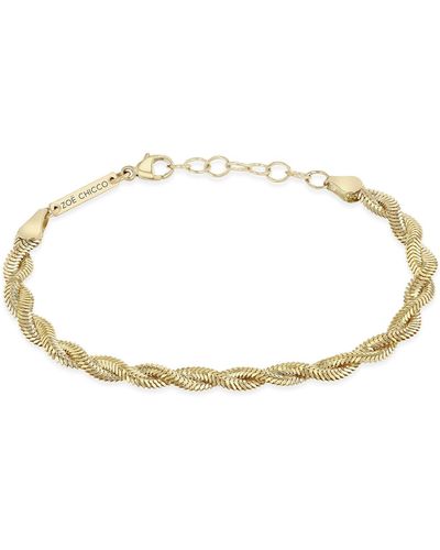 Zoe Chicco Twisted Snake Chain Bracelet - White