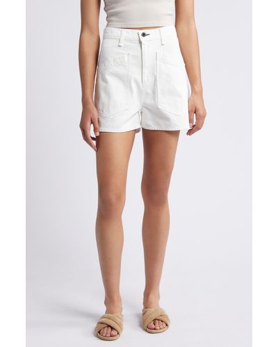 ASKK NY Virginia High Waist Denim Shorts - White