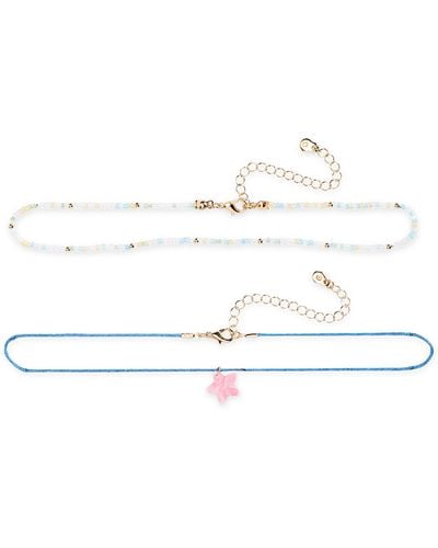 BP. Set Of 2 Assorted Chokers - White