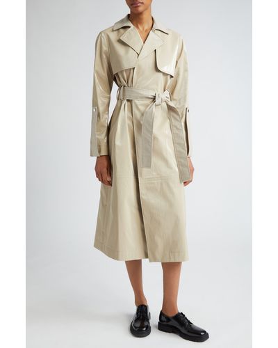Partow Carlo Water Repellent Coated Cotton Trench Coat - Natural