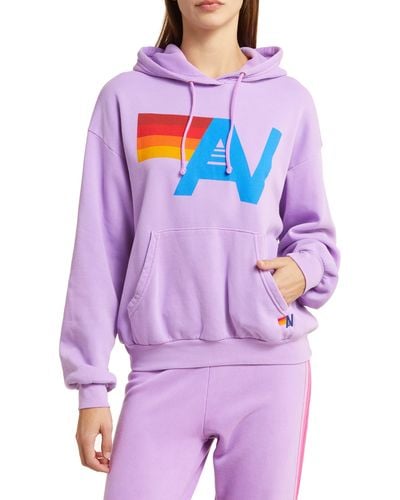 Aviator Nation Relaxed Fit Logo Hoodie - Purple