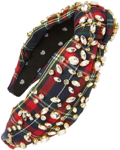 Lele Sadoughi Plaid Embellished Knotted Headband - Multicolor
