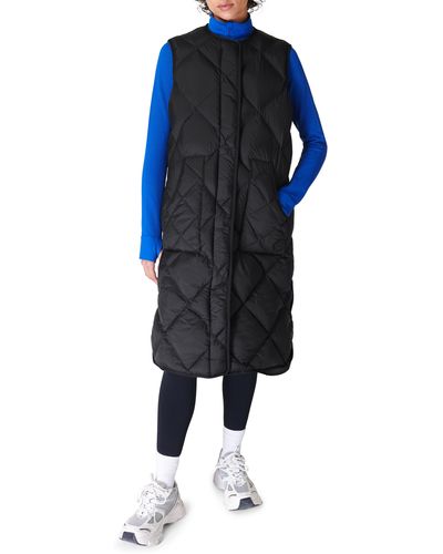 Sweaty Betty Downtown Quilted Longline Vest - Blue