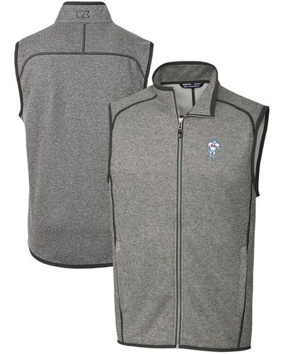 Cutter & Buck Houston Oilers Throwback Logo Mainsail Sweater-knit Full-zip Vest At Nordstrom - Gray