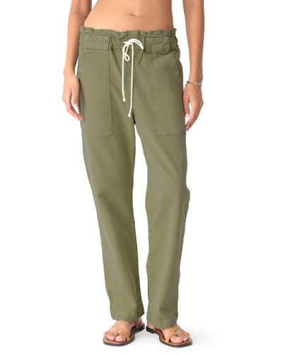 Electric and Rose Easy Stretch Cotton Drawstring Pants - Green