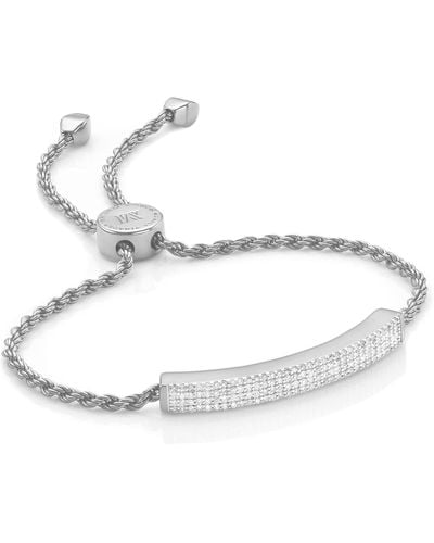Monica Vinader Linear Pavé Diamond Bar Bracelet - White