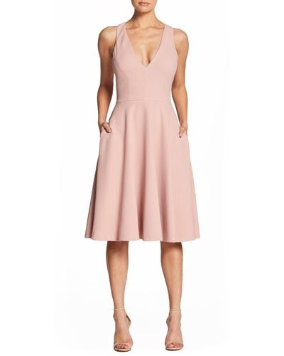 Dress the Population Catalina Fit & Flare Cocktail Dress - Pink