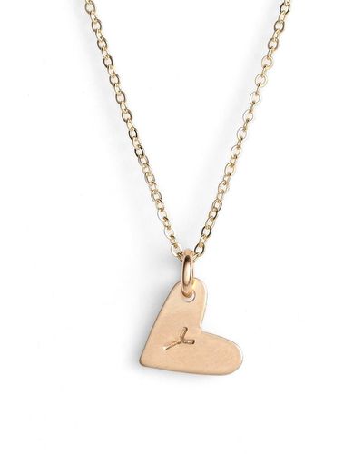 Nashelle 14k-gold Fill Initial Mini Heart Pendant Necklace - Metallic