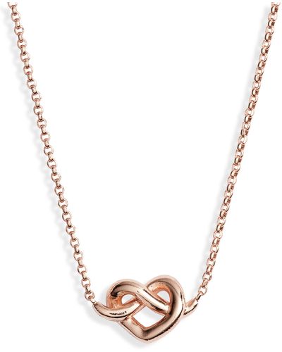 Kate Spade Loves Me Knot Mini Pendant Necklace - Metallic