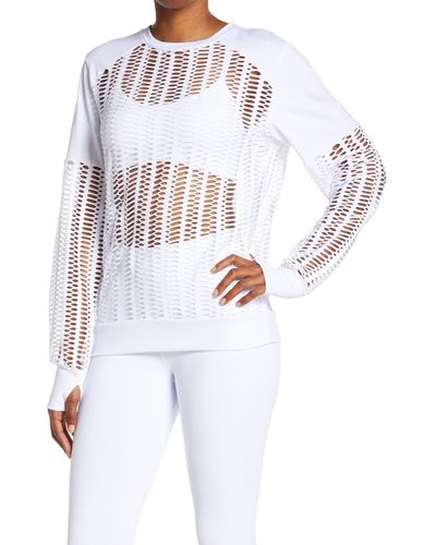 BLANC NOIR Linear Mesh Sweatshirt - White