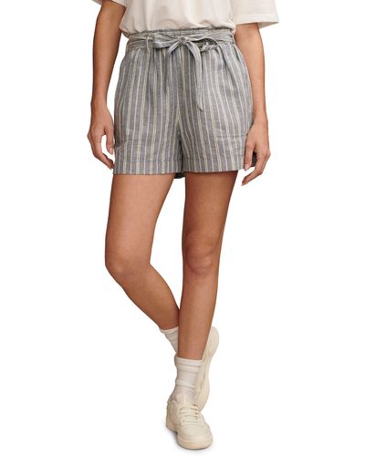 Lucky Brand Tie Waist Hemp Shorts - Gray