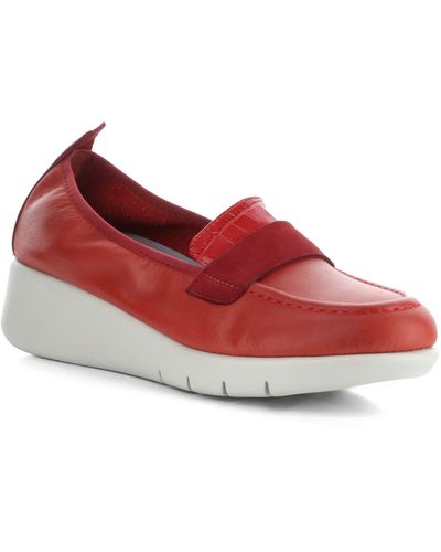 Bos. & Co. Screen Wedge Loafer - Red