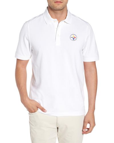 Cutter & Buck Pittsburgh Steelers - Advantage Regular Fit Drytec Polo - White