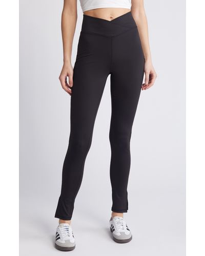 PacSun Yoga Crossover Side Slit leggings - Black