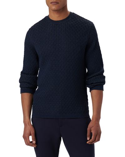 Bugatchi Merino Wool Diamond Stitch Sweater - Blue