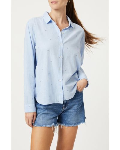 Mavi Floral Cotton Button-up Shirt - Blue