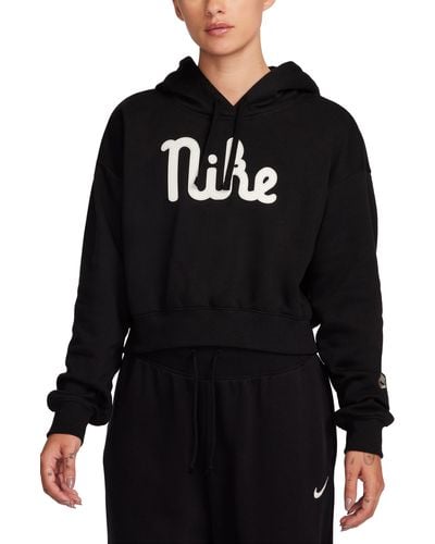 Nike Sportswear Club Fleece Gx Crop Hoodie - Black