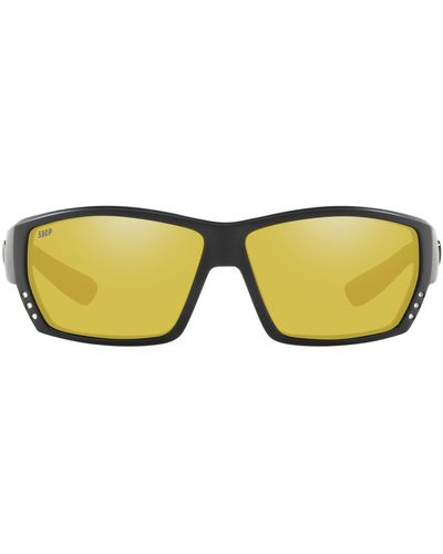 Costa Del Mar 62mm Polarized Wraparound Sunglasses - Yellow