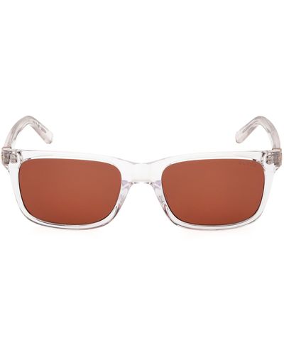 Guess 55mm Rectangular Sunglasses - White