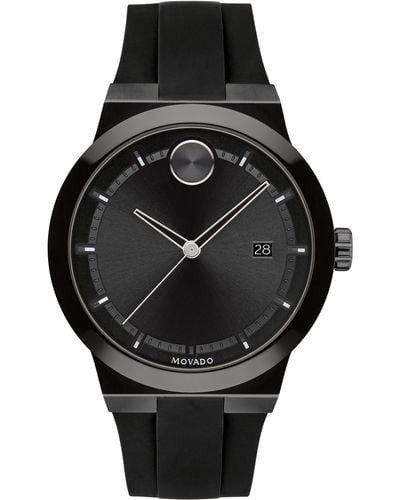 Movado Bold Fusion Silicone Strap Watch - Black