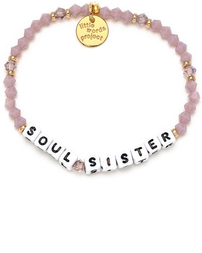 Little Words Project Soul Sister Beaded Stretch Bracelet - Metallic