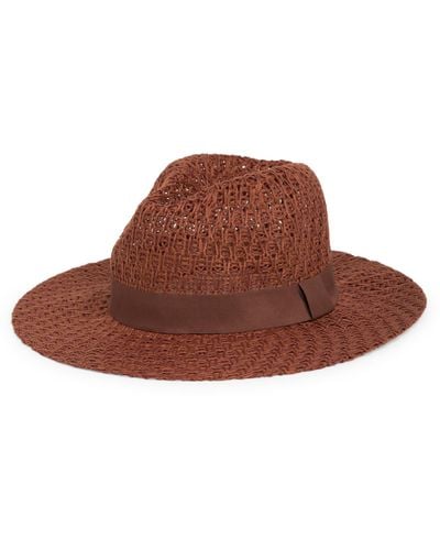 Nordstrom Packable Knit Panama Hat - Brown