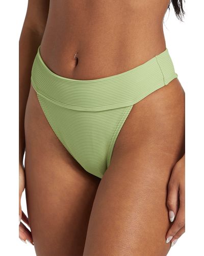 Billabong Tanlines Aruba High Waist Bikini Bottoms - Green