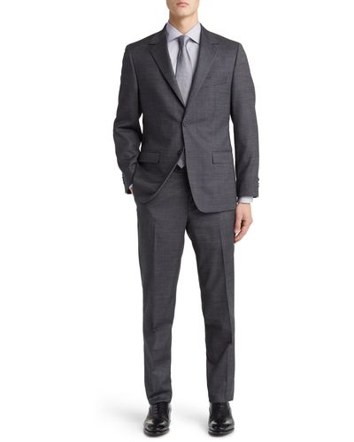 Daniel Hechter Norris Plaid Wool Suit - Gray
