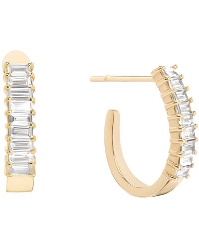 Lana Jewelry Baguette Curved huggie Hoop Earrings - Yellow