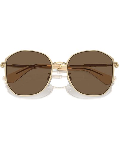 Burberry 57mm Round Sunglasses - Brown