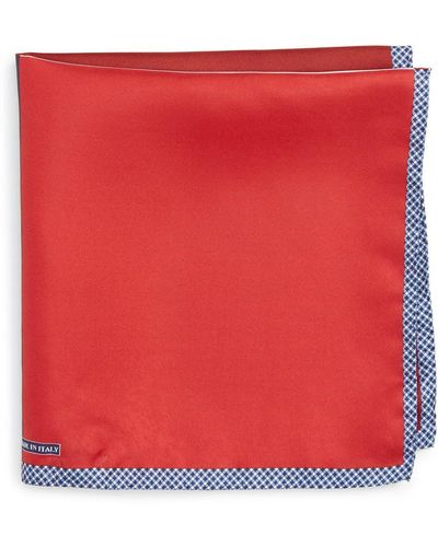 Nordstrom Panel Silk Pocket Square - Red