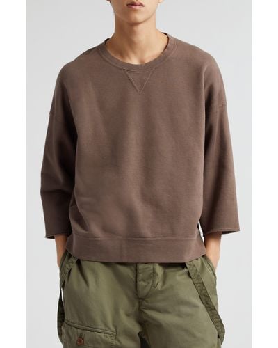 Visvim Amplus Cotton Blend Fleece Sweatshirt - Brown