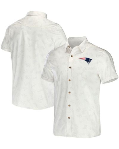 NFL X DARIUS RUCKER Collection By Fanatics New England Patriots Woven Button-up T-shirt At Nordstrom - White