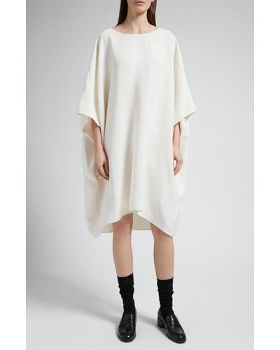 The Row Abasi Wool & Silk Shift Dress - Natural