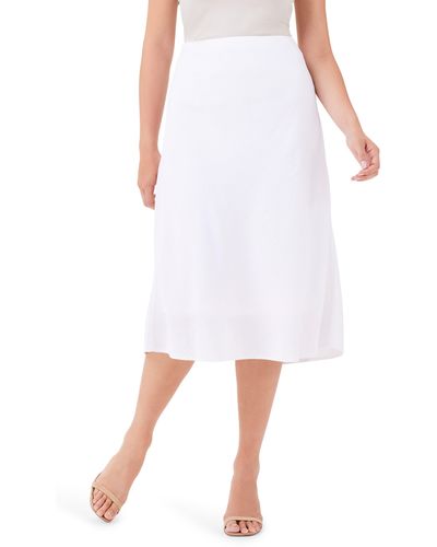 NIC+ZOE Nic+zoe Rumba Organic Linen Blend A-line Skirt - White