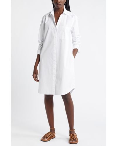 Nordstrom Long Sleeve High-low Shirtdress - White