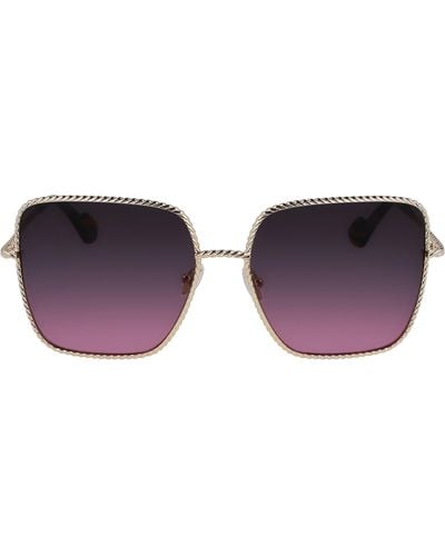 Lanvin Babe 59mm Gradient Square Sunglasses - Purple