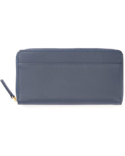 ROYCE New York Personalized Continental Rfid Leather Zip Wallet - Gray