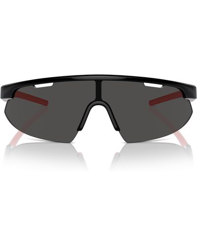 Scuderia Ferrari 141mm Irregular Shield Sunglasses - Black