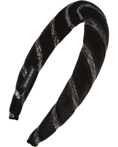 Tasha Metallic Stripe Padded Headband - Black