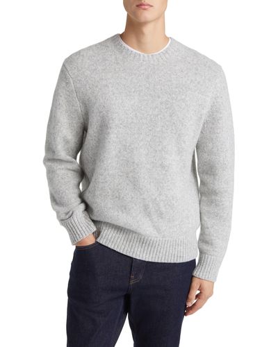 Vince Mélange Wool Blend Crewneck Sweater - Gray