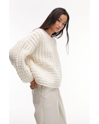 TOPSHOP Hand Knitted Chunky Sweater - Natural